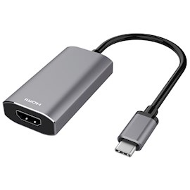 USB ადაპტერი 2E W1409, USB Type C to HDMI 2.1, 0.21m, gray